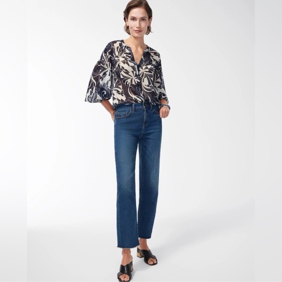 Chico's Denim - Classic High-Rise Straight Leg Jeans in Dark Blue
